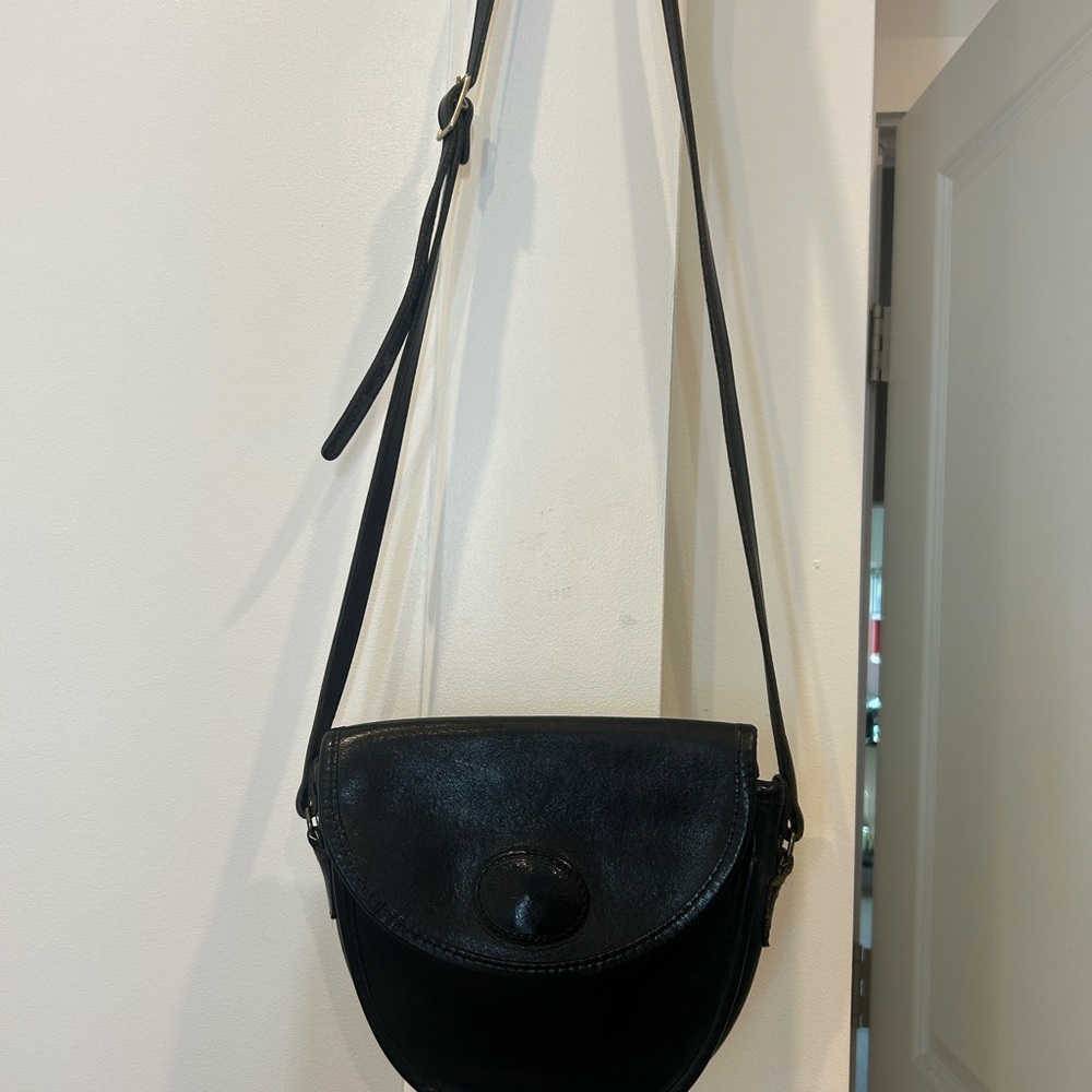 Michael Green Black Leather Crossbody Bag